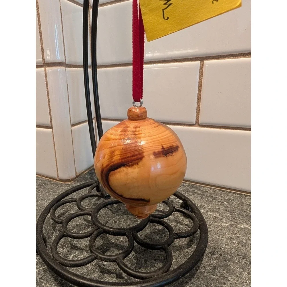 1989 Handturned Wooden Christmas Ornament - Austrian Pine - Made in Montana USA